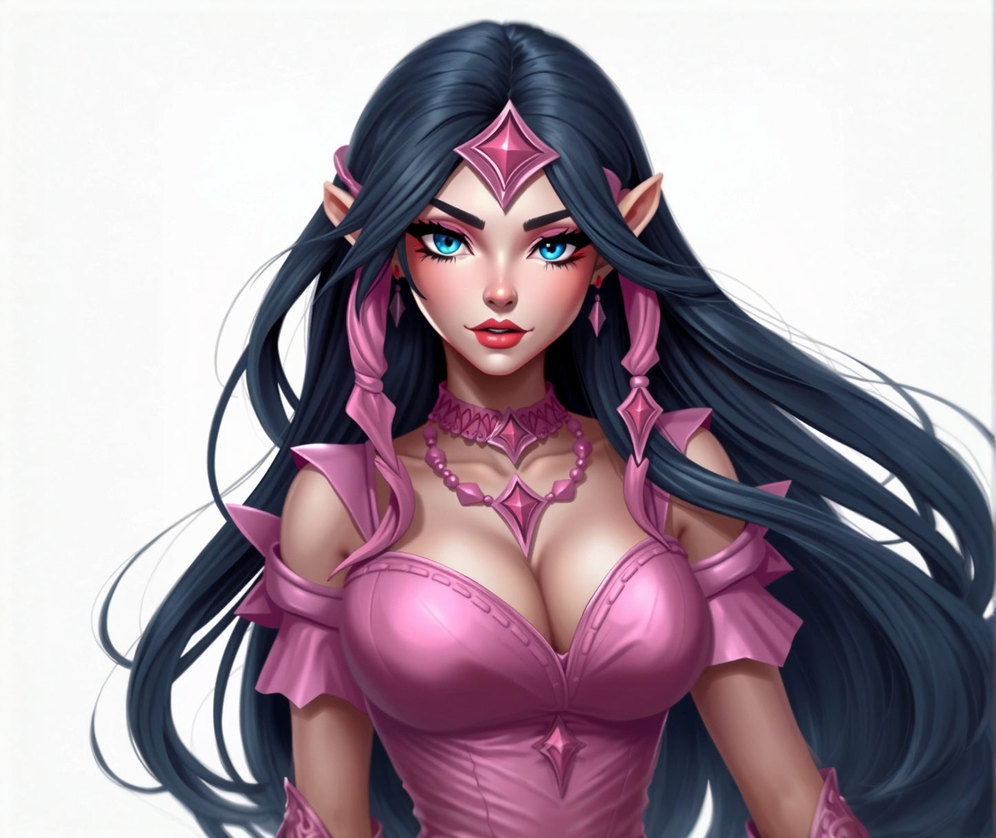 Elven woman pink Mug with Color Inside