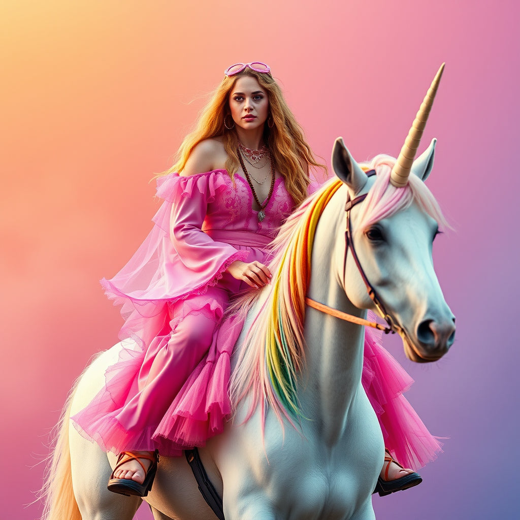 woman with unicorn Can cooler