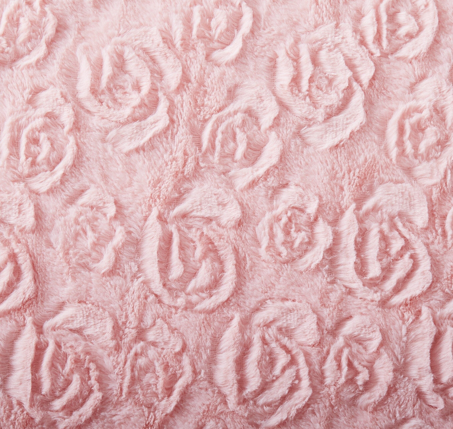 Bedding Rosey Pastel Blossom Pink Faux Fur Euro Throw Pillow Cover (171752)