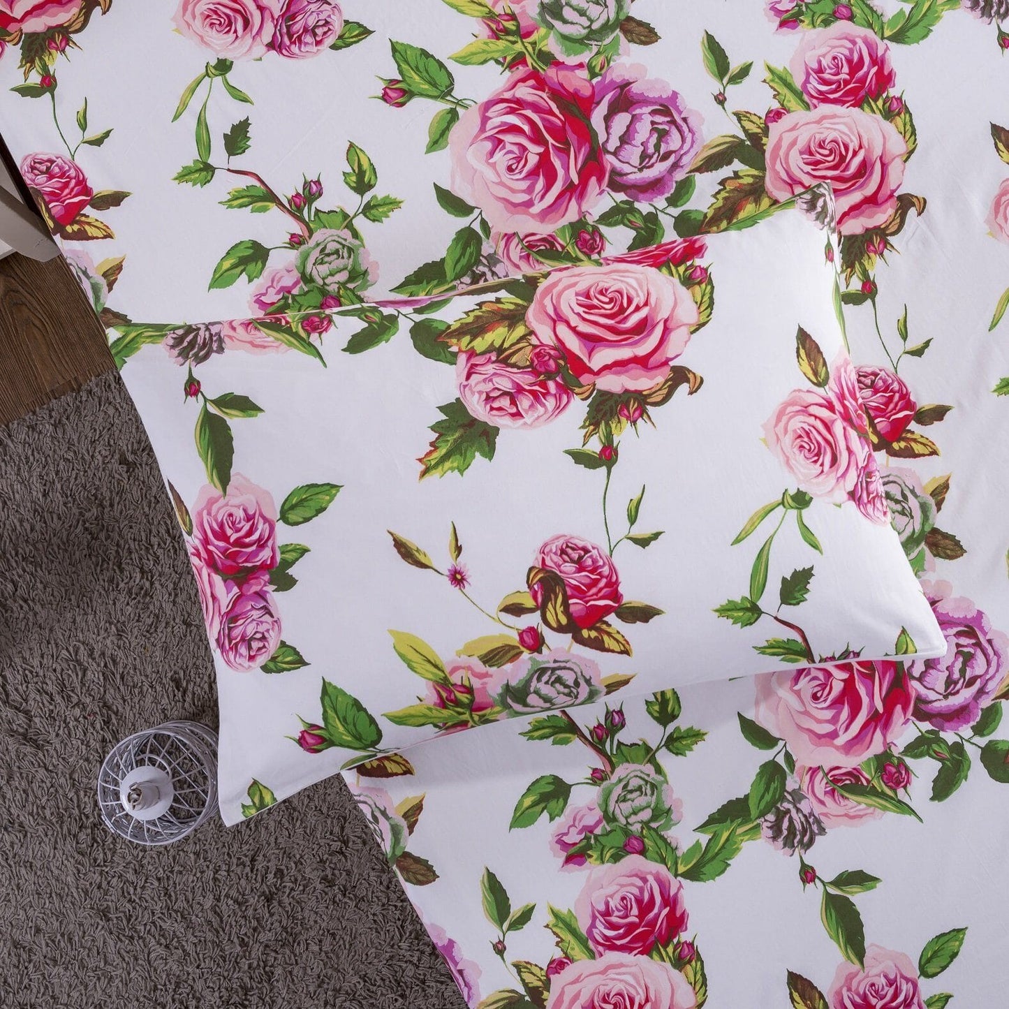 Bedding Bed in a Bag Bundle Set - Romantic Roses Lovely Blooming Floral Bedding Set (JHW-879)