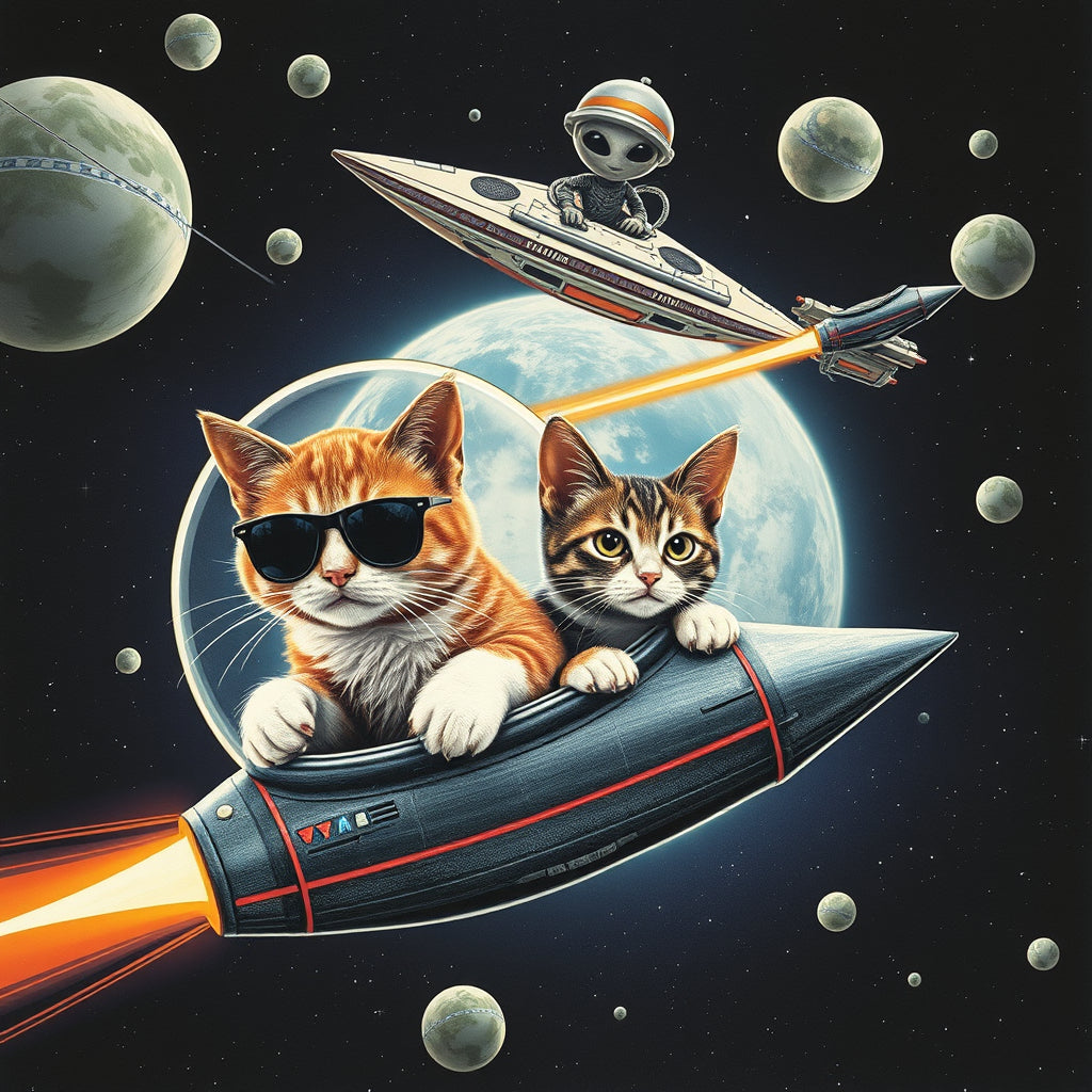 Cats in space Mug with Color Inside