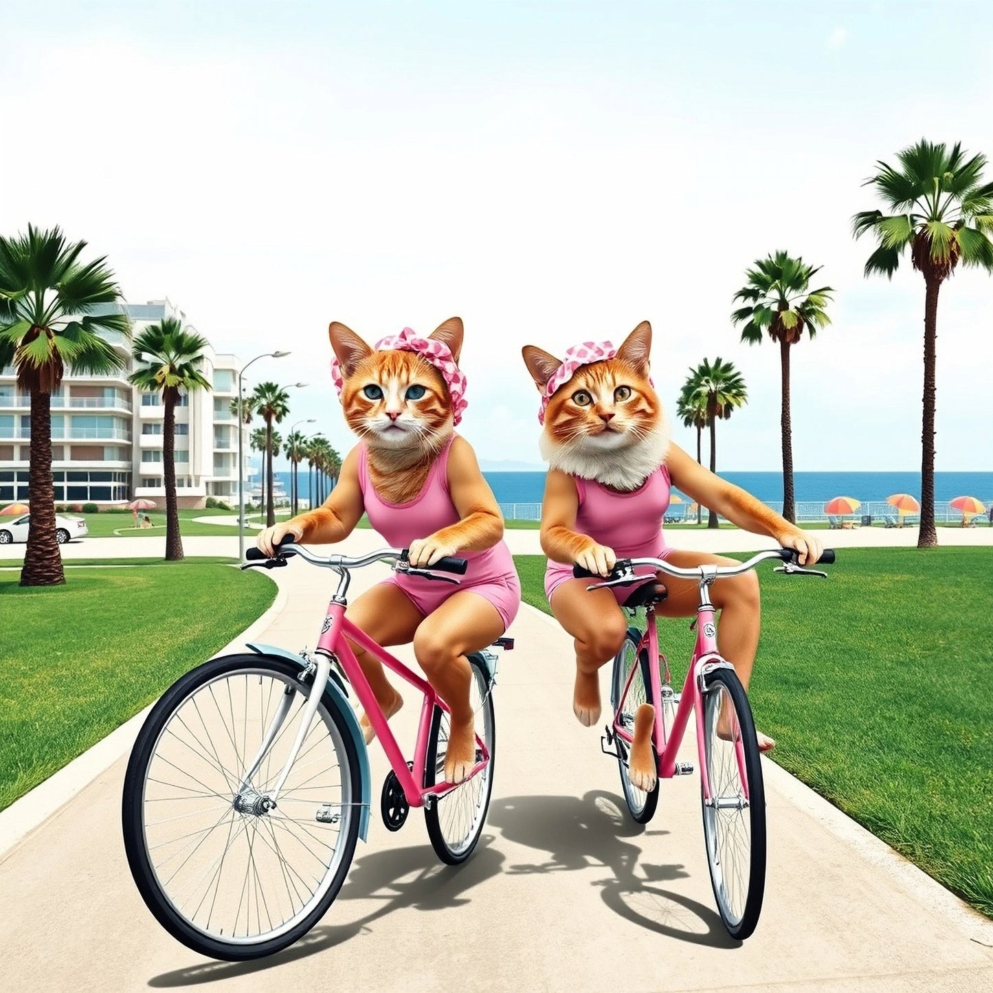 Cats on bikes Can koozie