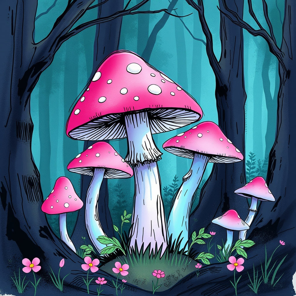 mushrooms in the forest Can cooler
