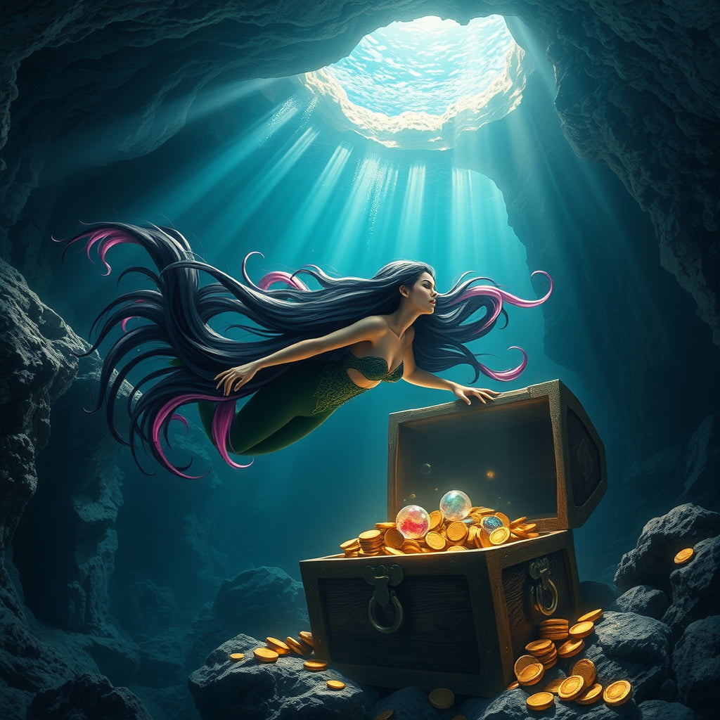 Siren with treasure Can cooler