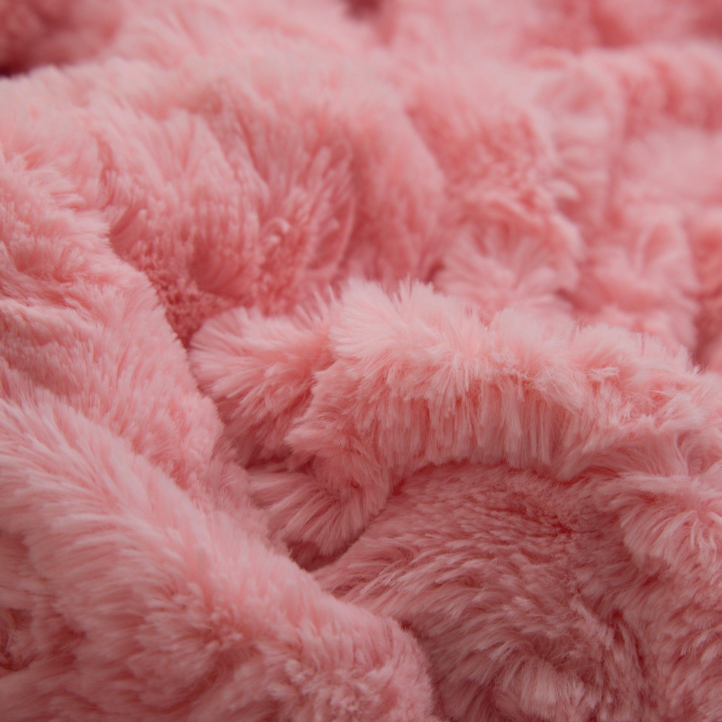 Bedding Luxury Blossom Pink Rose Buds Pink Sherpa Backside Faux Fur Throw Blanket (BL-171752)